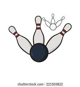 Bowling pins and ball