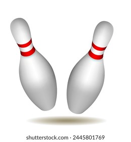 Bowling Pins und Ball #d Sport Vektorillustration 