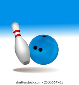 Bowling Pins And Ball #d Sport Vector Illustration 