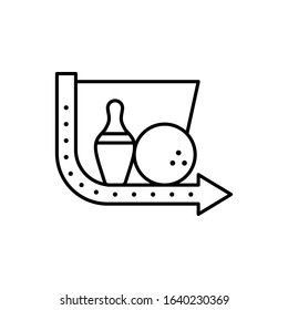 Bowling pins ball icon. Simple line, outline vector elements of prize icons for ui and ux, website or mobile application