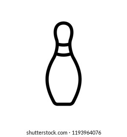 Bowling pins with ball icon. Vector icon