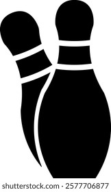 Bowling pins with ball icon. Vector icon