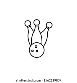 Bowling, pins, ball, retro. On white background.