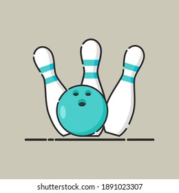 Bowling pins and ball vector graphics