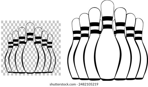 Bowling pins and ball Vector Illustration 