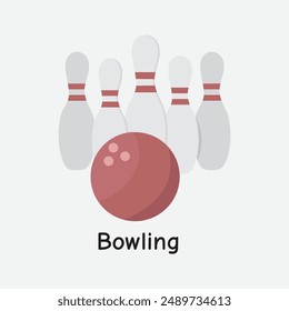 Bowling Pins and Ball Vector Illustration