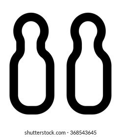 Bowling Pins Bold Line Vector Icon