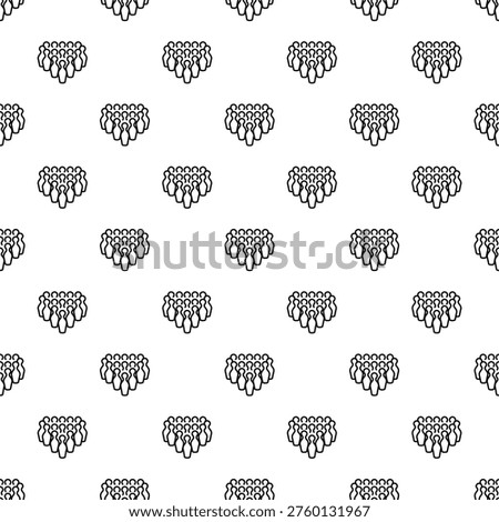 Bowling pins creating a repetitive, seamless pattern on a white background