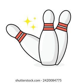 bowling pins equipment set concept icon symbol vector illustration