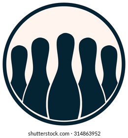 Bowling Pins Icon. 