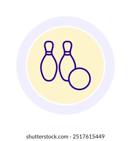 Bowling Pins icon, pins, bowl, strike, spare line icon, editable vector icon, pixel perfect, illustrator ai file