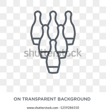Bowling pins icon. Bowling pins design concept from Arcade collection. Simple element vector illustration on transparent background.