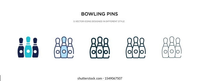 bowling pins icon in different style vector illustration. two colored and black bowling pins vector icons designed in filled, outline, line and stroke style can be used for web, mobile, ui