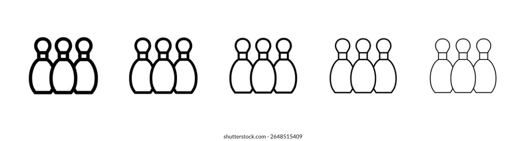 Bowling pins icon filled flat sign concept for web design.