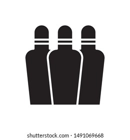 Bowling pins icon. flat simple pictogram. Bowling game vector illustration