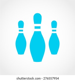 Bowling Pins Icon Isolated on White Background