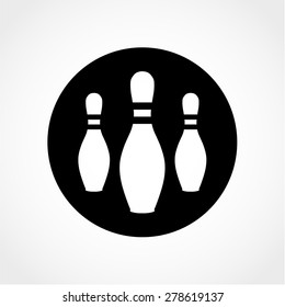 Bowling Pins Icon Isolated on White Background