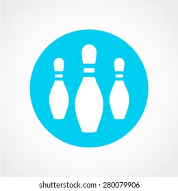 Bowling Pins Icon Isolated on White Background
