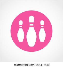 Bowling Pins Icon Isolated on White Background