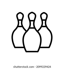 bowling pins icon line style vector