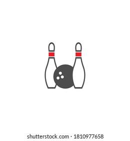 Bowling pins icon logo vector design