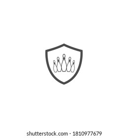 Bowling pins icon logo vector design