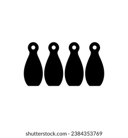 Bowling Pins Icon on White Background - Simple Vector Illustration