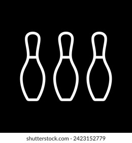 Bowling pins icon (skittles). Symbol of game, recreation or sports competition. Bowling figures.
