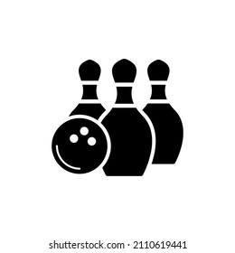 bowling pins icon solid style vector