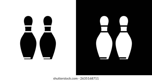 Símbolos de ícone de pinos de boliche. Ilustração vetorial.
