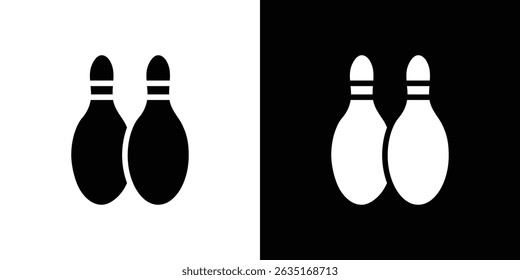 Bowling pins icon symbols. Vector illustration.