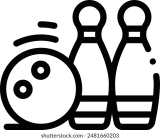 bowling pins icon. Thin Linear Style Design Isolated On White Background