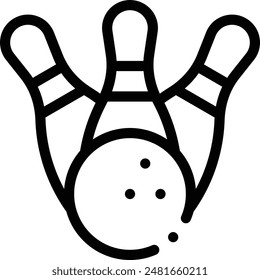 bowling pins icon. Thin Linear Style Design Isolated On White Background