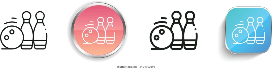 bowling pins icon. Thin Linear, Regular and Button Style Design Isolated On White Background