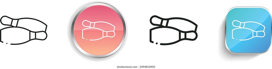 bowling pins icon. Thin Linear, Regular and Button Style Design Isolated On White Background