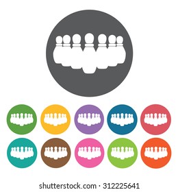 Bowling Pins icons set. Vector Illustration eps10 