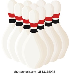 Bowling Pins Illustration Isolated on White Background