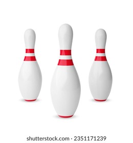 Bowling pins isolated on white background. EPS10 vector