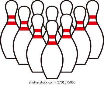 bowling pins isolated vector illustration.