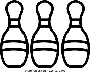 Bowling Pins Line Vector Icon Design