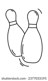 Bowling Pins Linear Vector Illustration