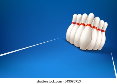 bowling pins on blue