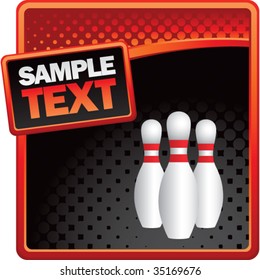bowling pins on halftone template background
