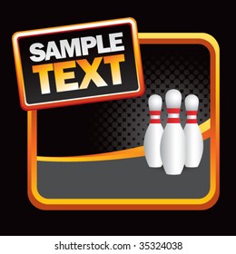 bowling pins on halftone template background
