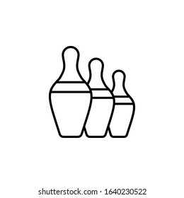 Bowling pins order icon. Simple line, outline vector elements of prize icons for ui and ux, website or mobile application
