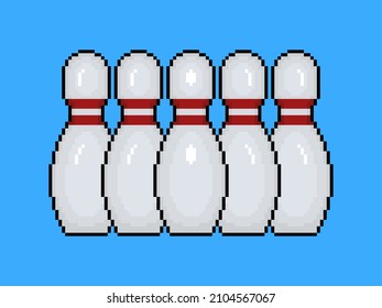 Bowling pins in pixel art