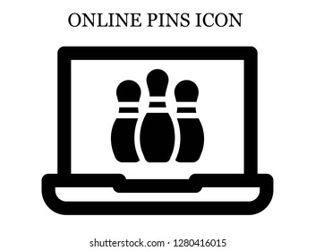 Bowling pins search icon. Editable Bowling pins search icon for web or mobile.