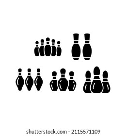 Bowling Pins set icon isolated on white background