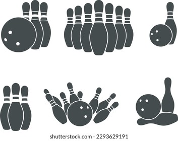Bowling pins silhouette, Bowling ball silhouette, Bowling Kegel SVG  svg