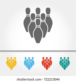 Bowling Pins Single Icon Vector Illustration